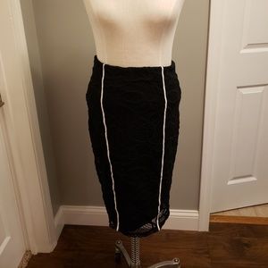 NY&Co black lace skirt w/ white stripes